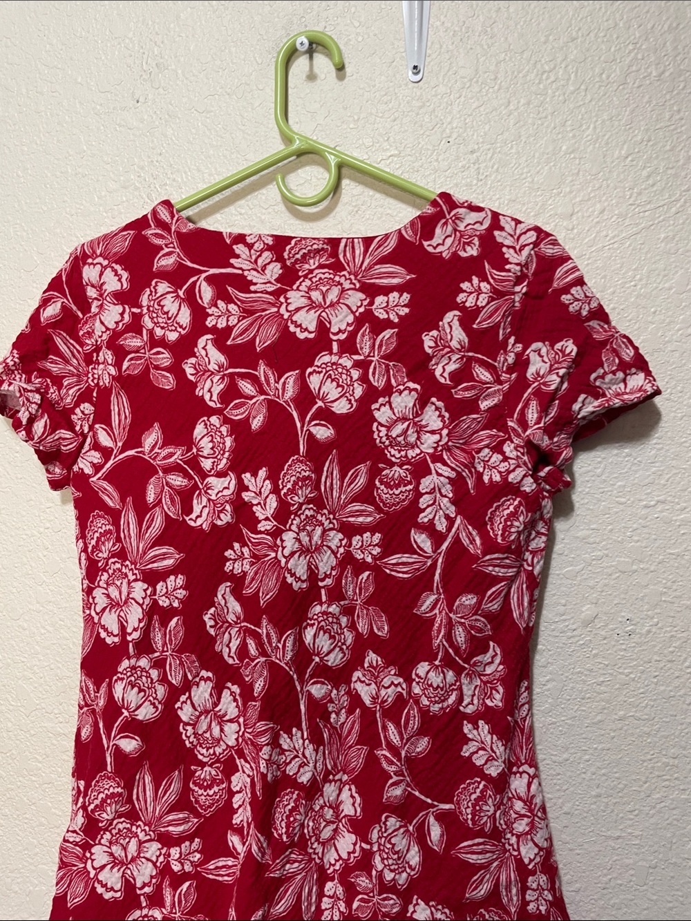 Coldwater Creek Women's Red And White Floral Ruffled Dress. Good Condition. - Picture 6 of 9